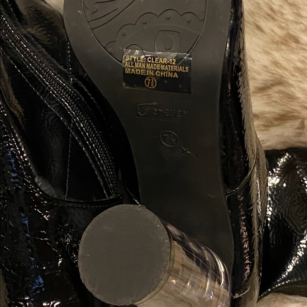 Ankle High Acrylic transparent Heel shine Boots . - Picture 13 of 14